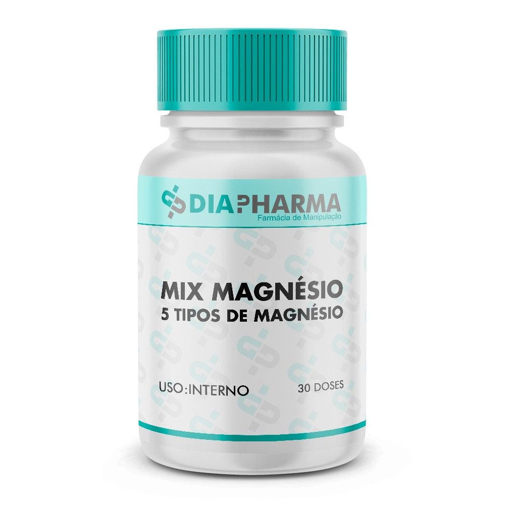 Mix de Magnésio 30 Doses - (Treonato, Dimalato, Quelato, Citrato, Cloreto)
