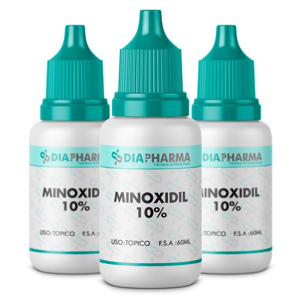 Kit 3 Minoxidil 10% Com Propilenoglicol 60ml