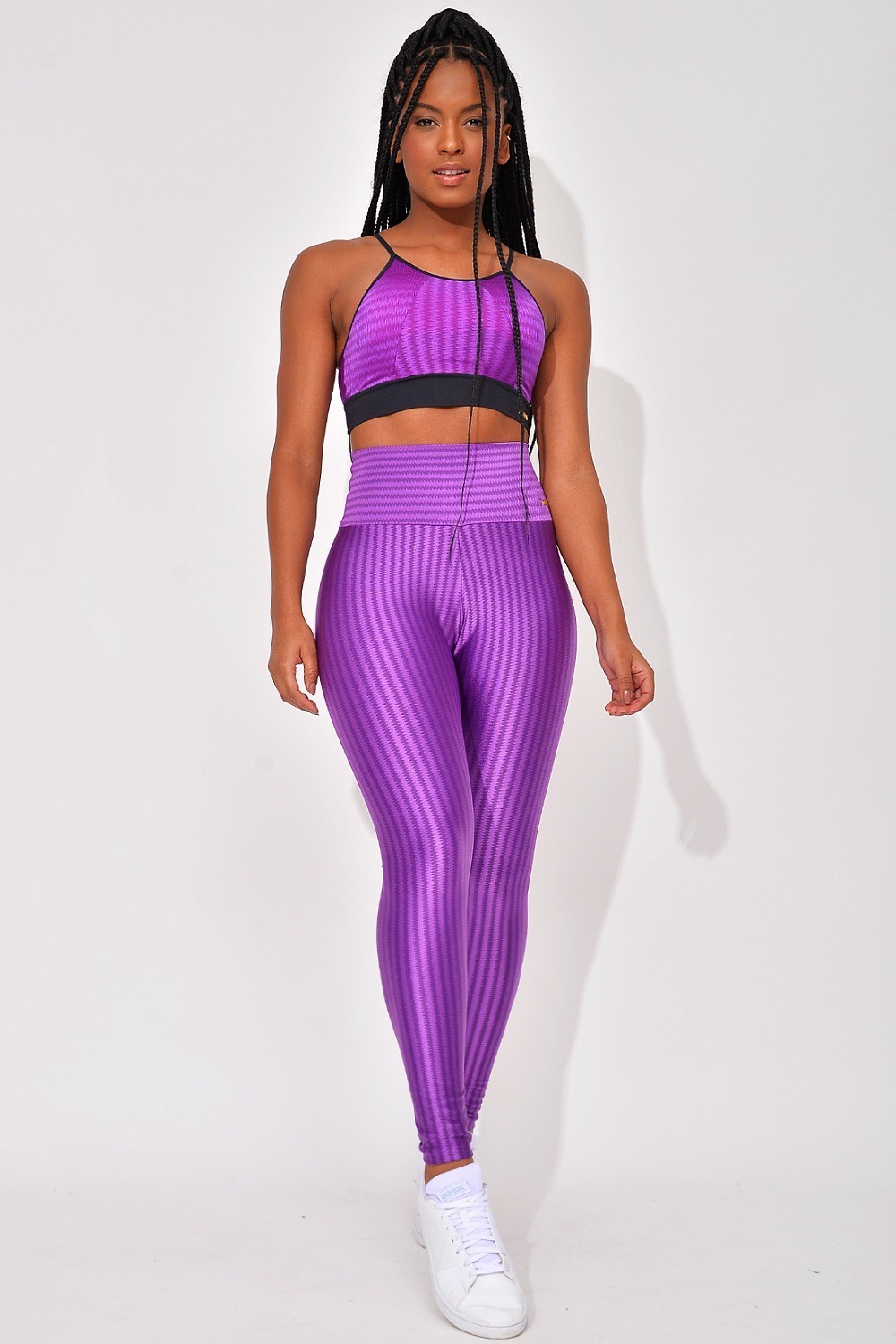 Conjunto Legging Cintura Alta Fitness Roxo New Vision