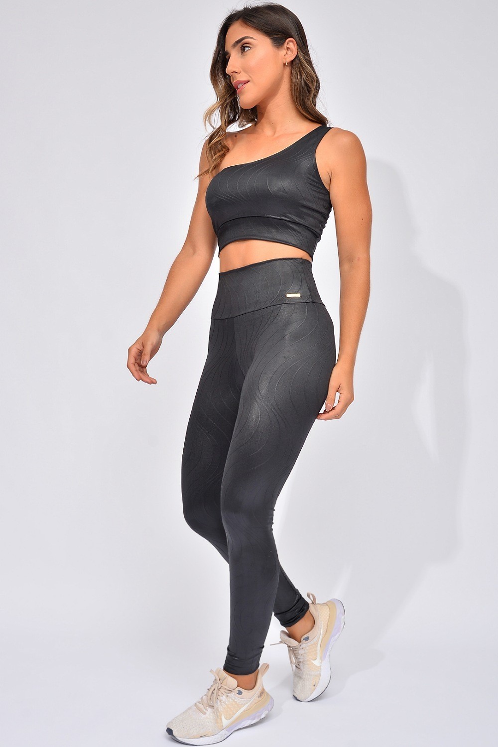 Legging Fitness Cintura Alta Preta Ocean