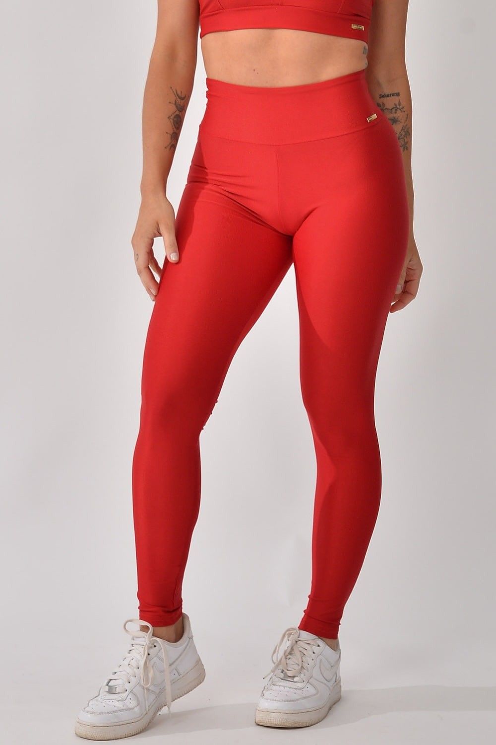 Legging Fitness Cintura Alta Vermelha Lusty