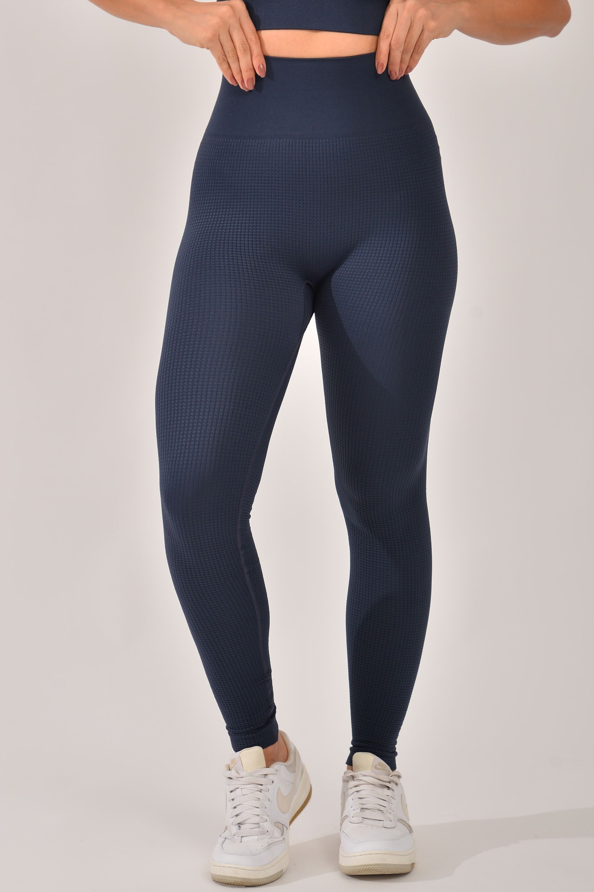Legging Fitness Feminina Texturizada Azul Sense