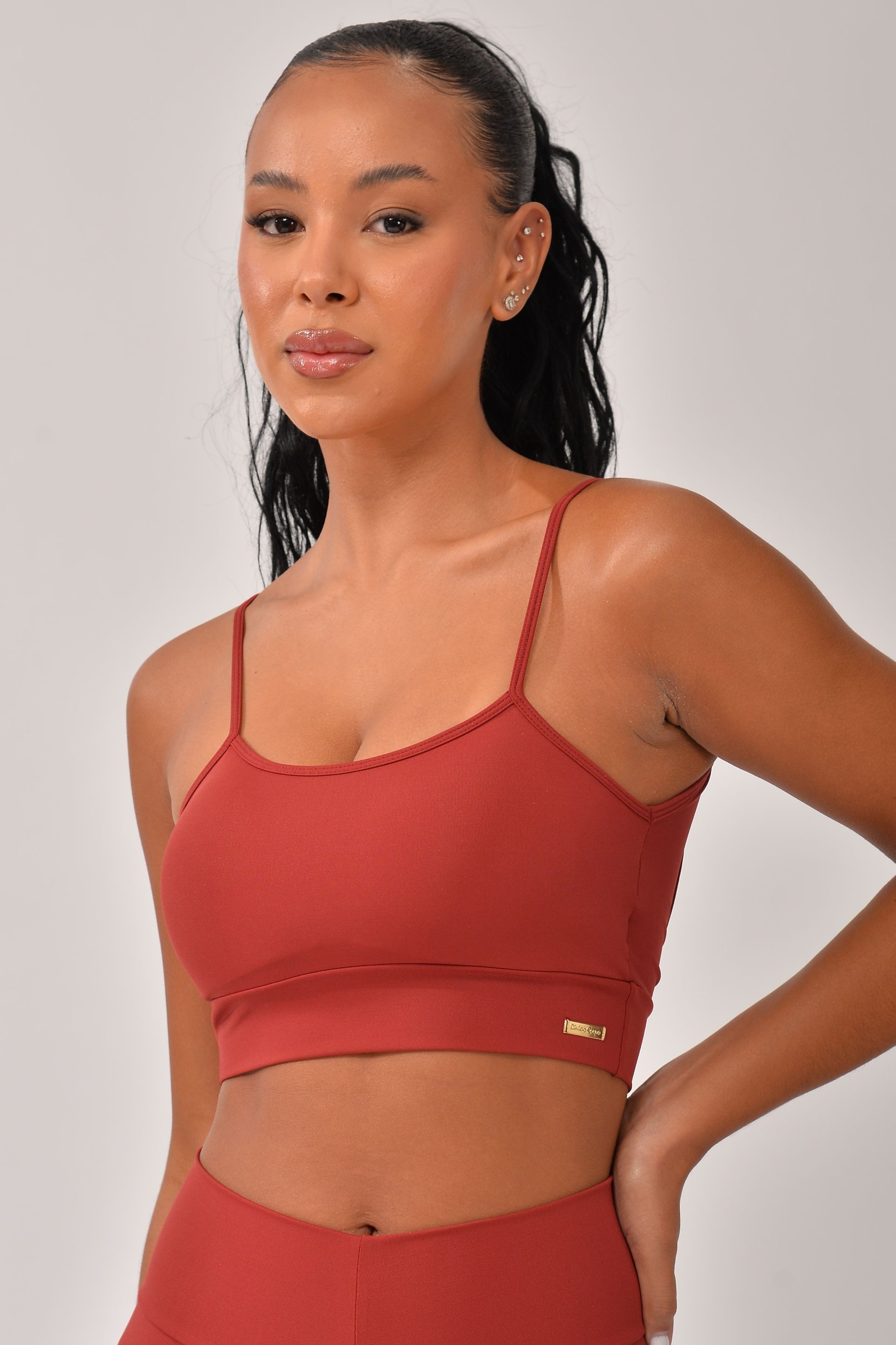 Top Fitness Com Alcinha Marsala Back