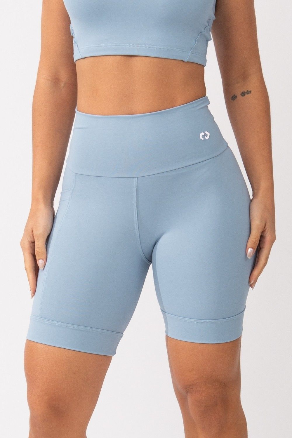 Bermuda Alta Compressão Com Bolso Azul Run