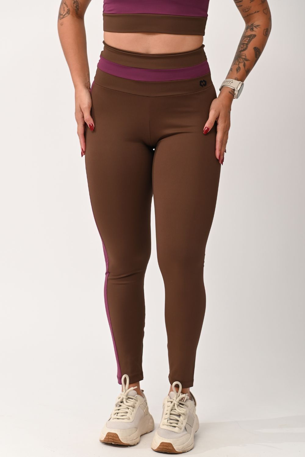 Legging Cintura Alta Feminina Marrom e Vinho Rush