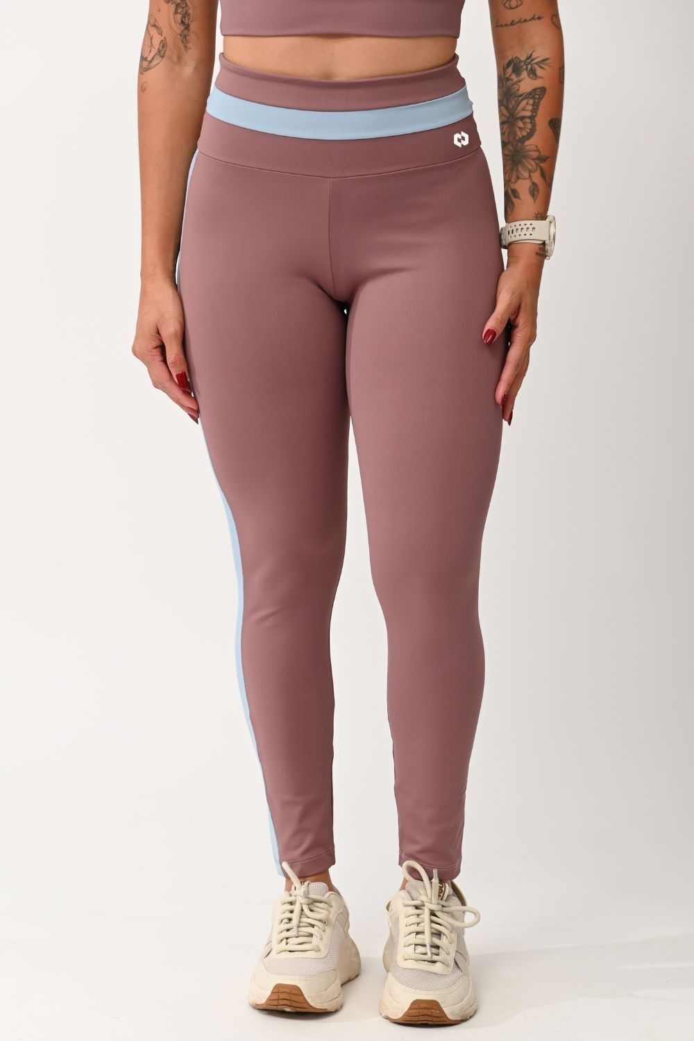 Legging Cintura Alta Feminina Rosê e Azul Rush