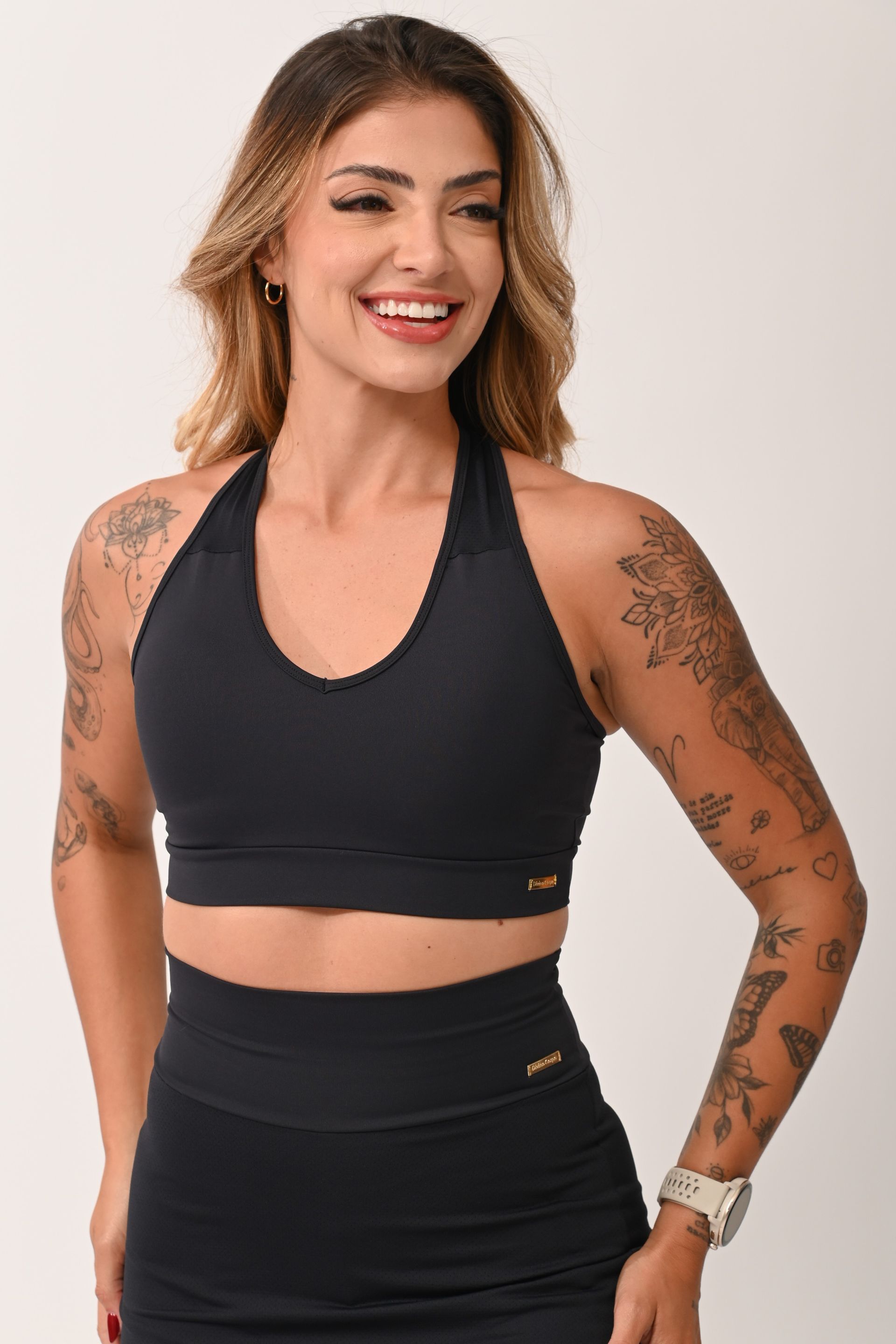 Top Fitness Com Bojo Preto Fluir