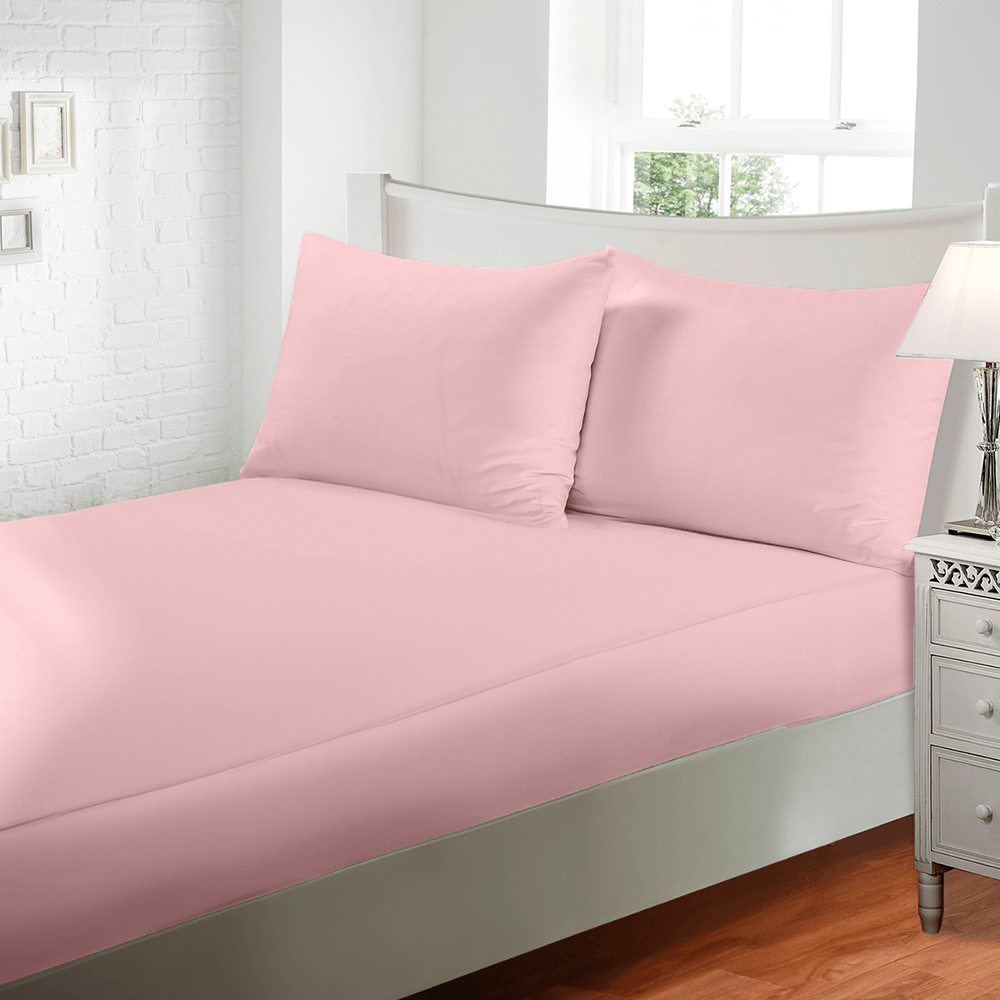 Jogo de Cama Casal 3 Pçs Jolitex Liso Toque de Seda 300 fios - Rose