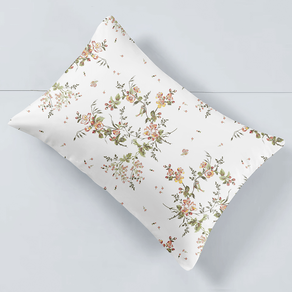 Fronha para Travesseiro Avulsa Jolitex Estampada 50 x 70 cm - Floral Branco