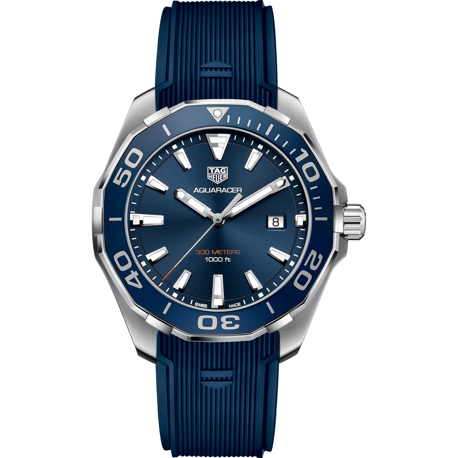 TAG Heuer Aquaracer Calibre Quartz Masculino Azul Borracha 3