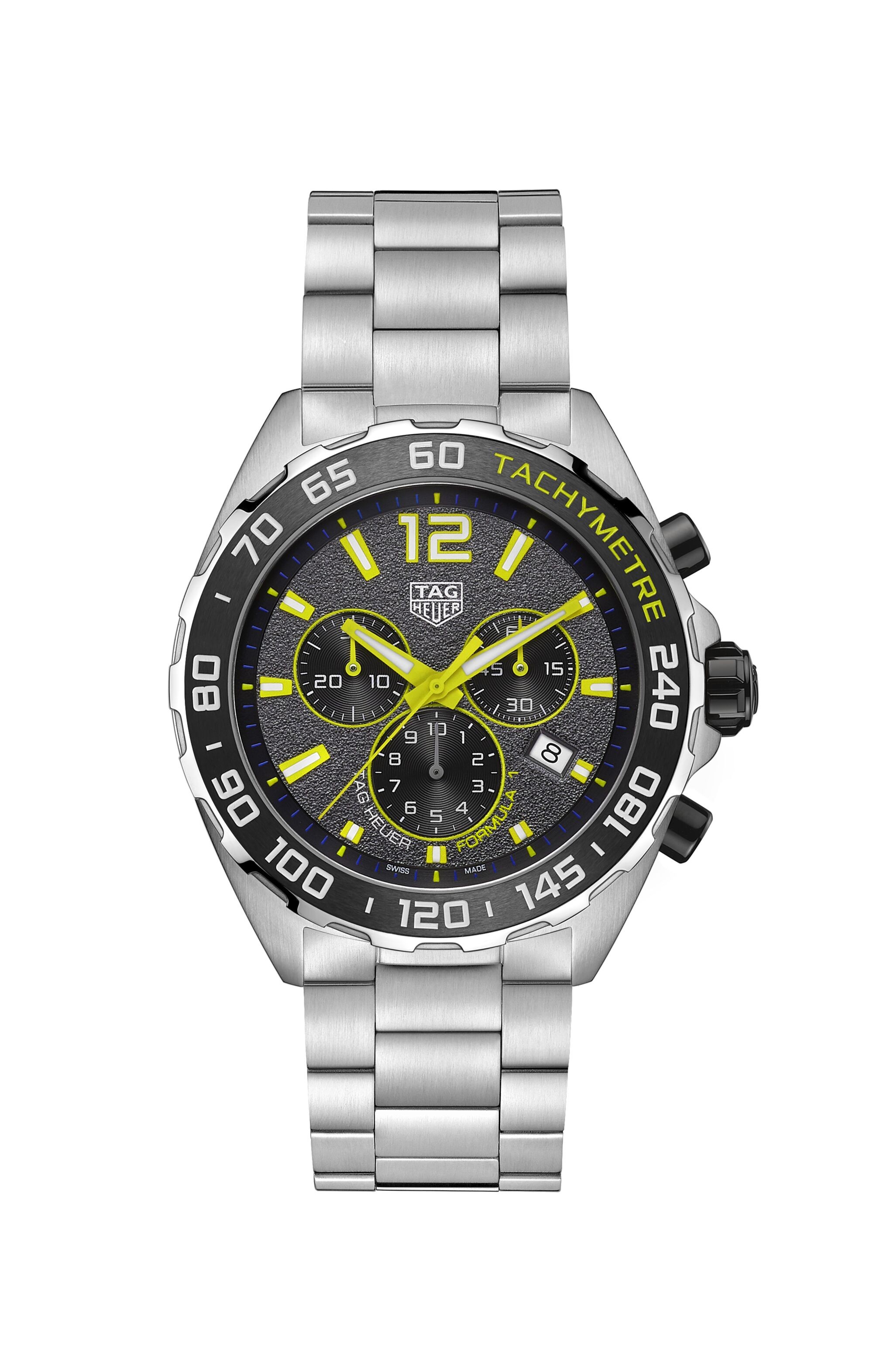 TAG HEUER F1 QUARTZ CRONO MOSTRADOR CINZA PULSEIRA EM ACO