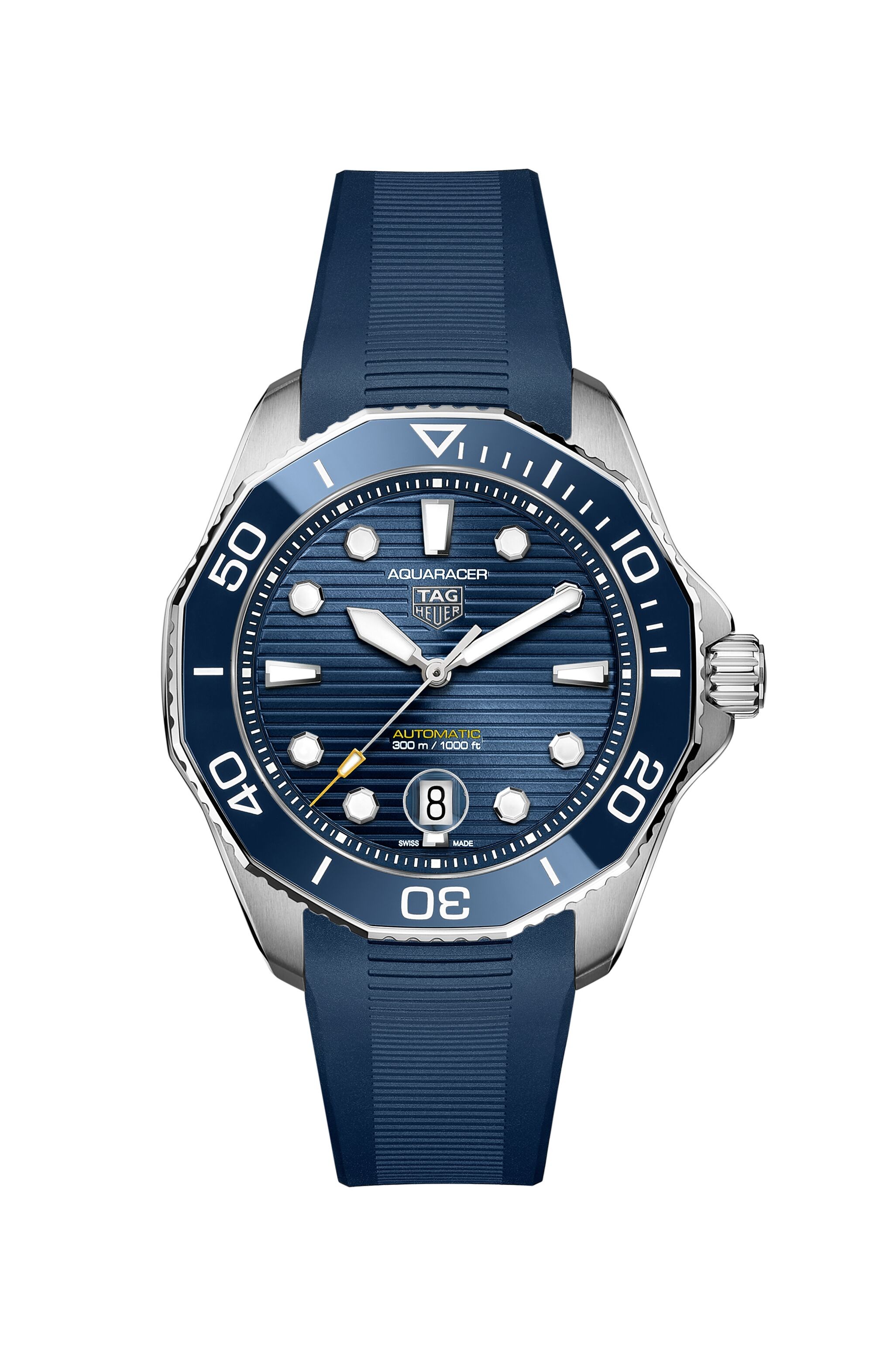 Tag Heuer Aquaracer 43mm pulseira em borracha Dvoskinkulkes