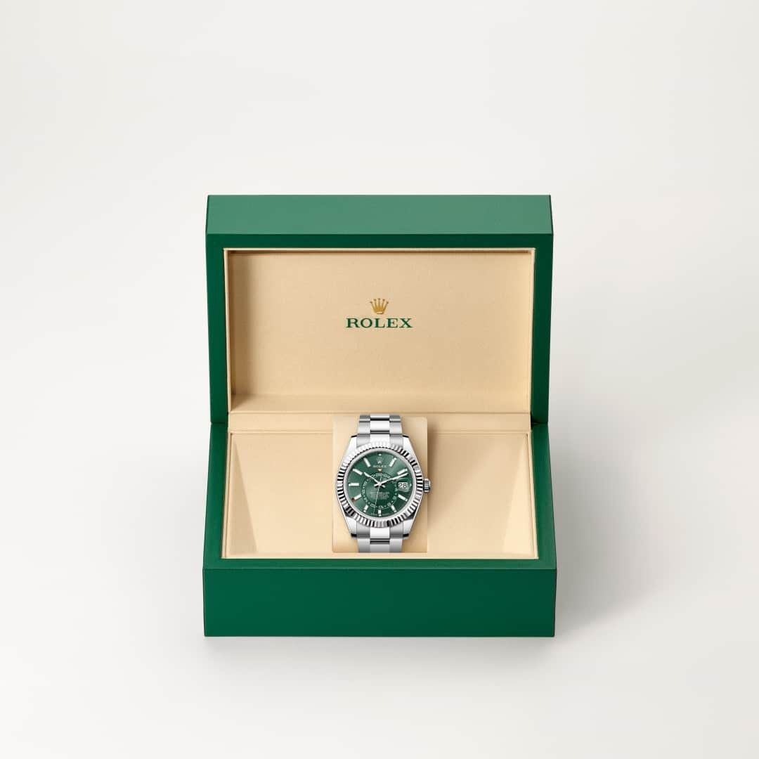 Foto do produto Sky-Dweller | Oyster, 42 mm, aço Oystersteel e ouro branco
