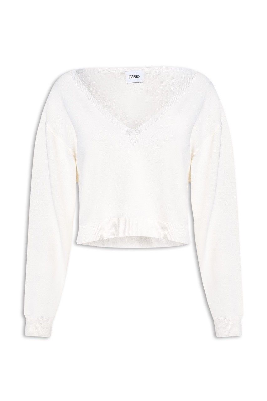 BLUSA GOLA V CURTA TRICOT