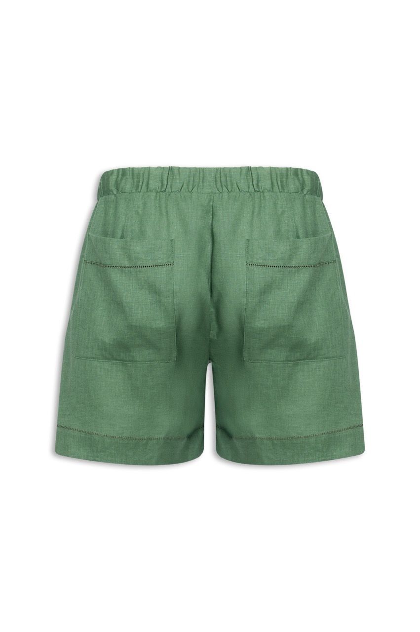 SHORT AJOUR LINHO
