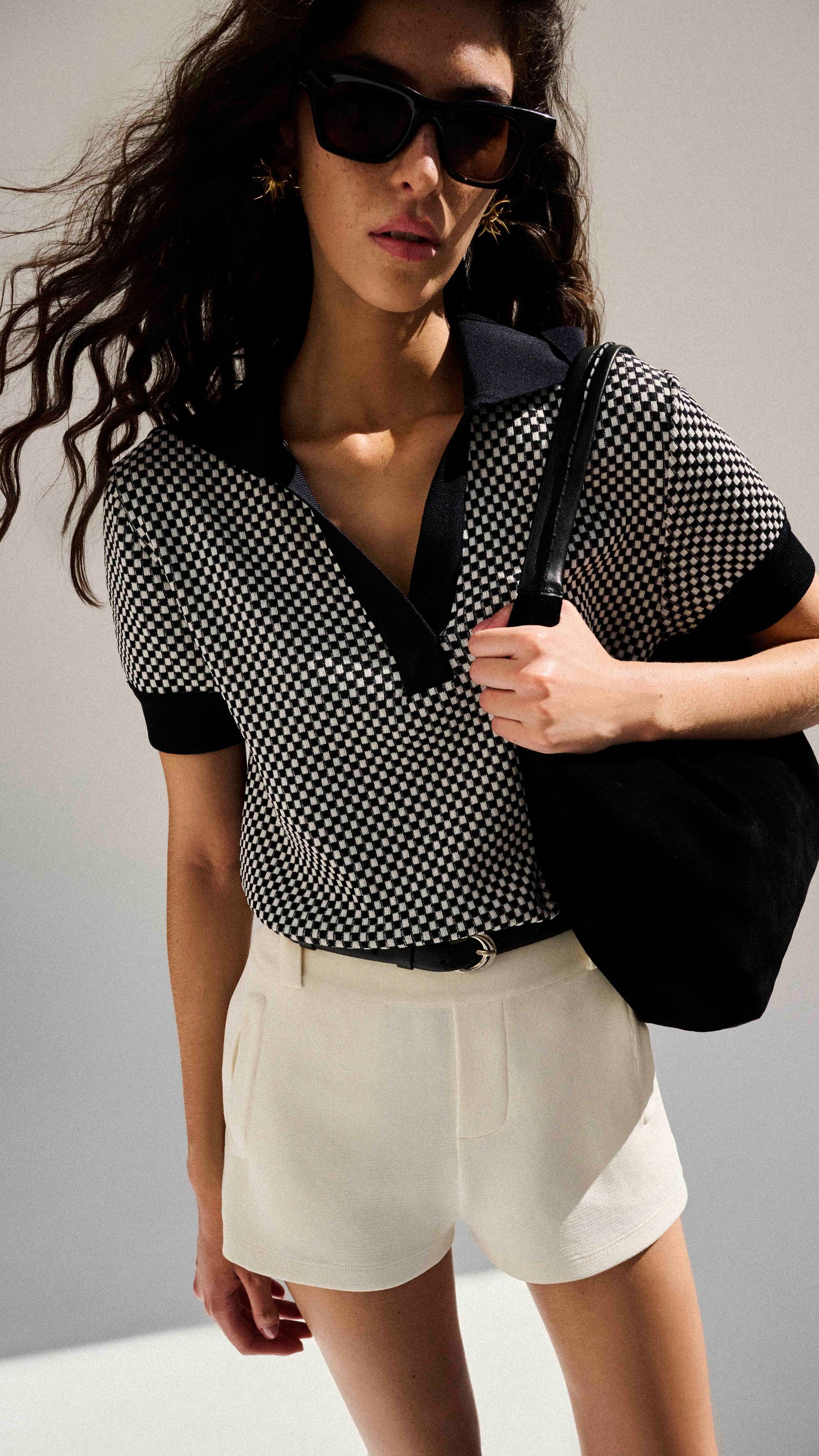 POLO GOLA AMPLA VICHY TRICOT