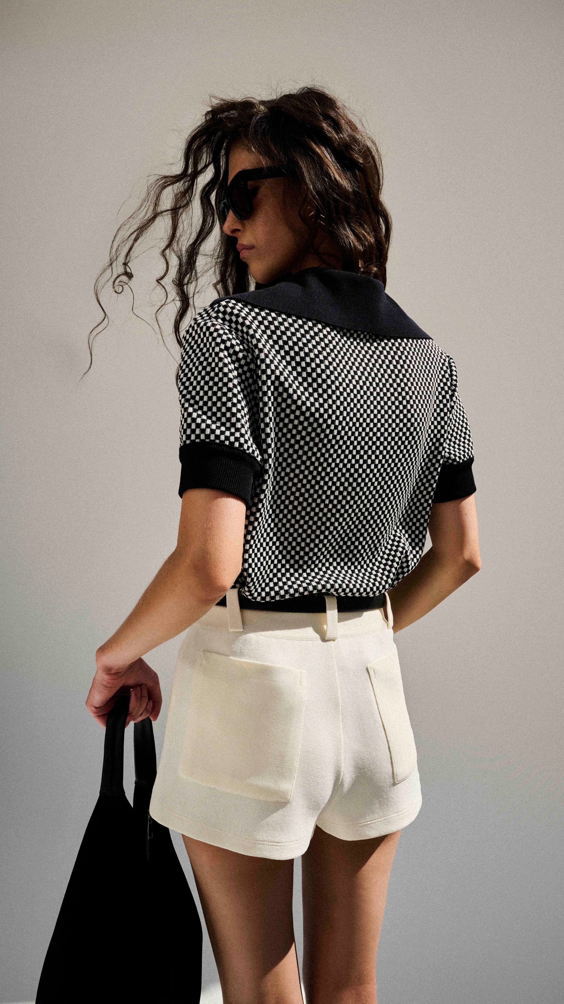POLO GOLA AMPLA VICHY TRICOT
