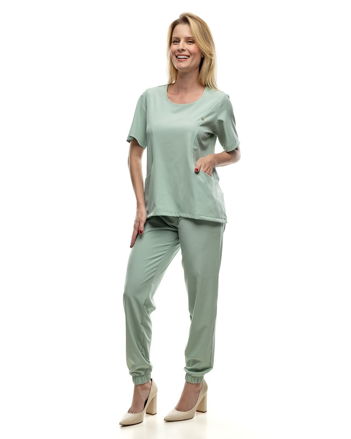 Scrub Pijama Cirúrgico Feminino Tech Hortelã
