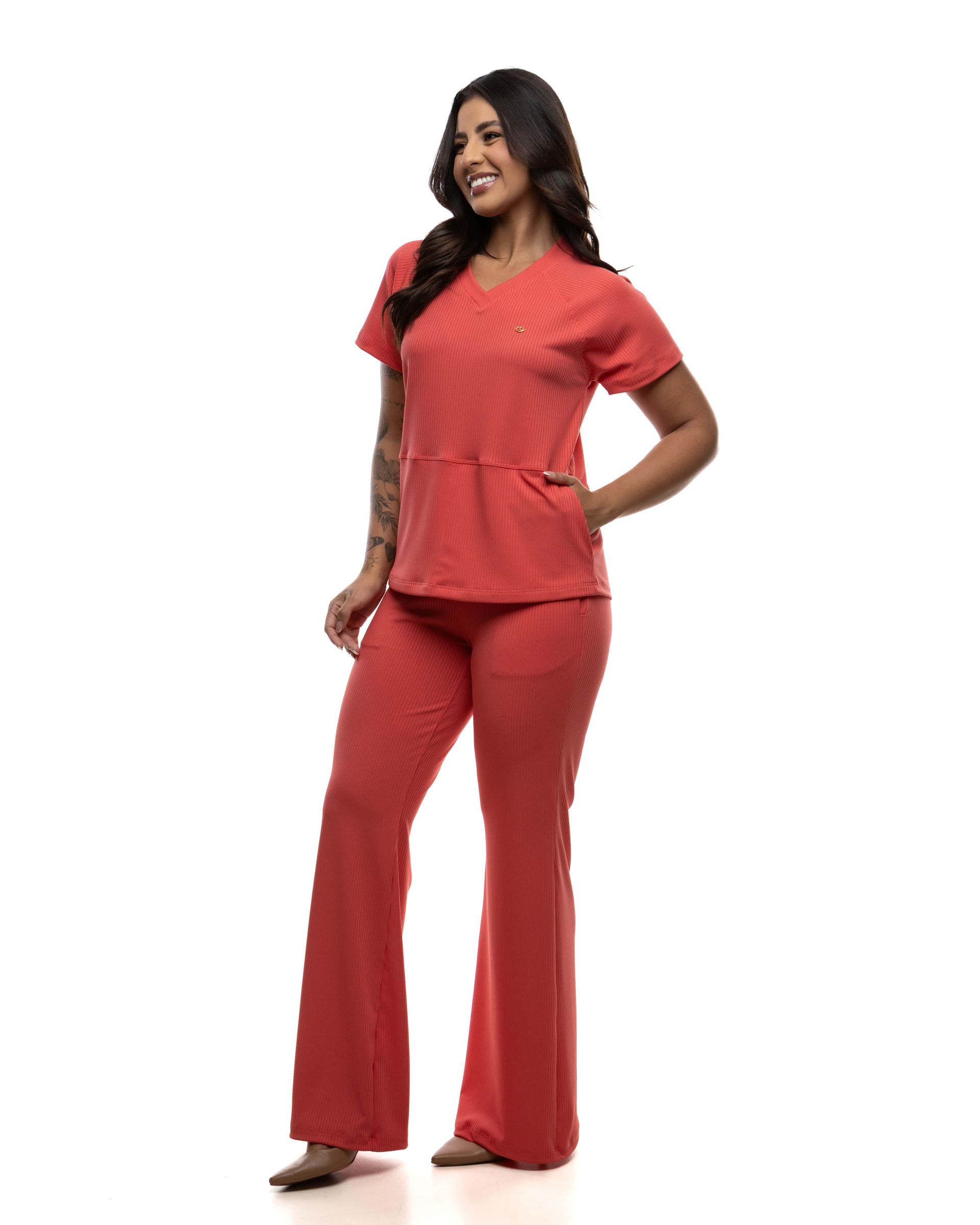 Scrub Pijama Cirúrgico Feminino Amy Hibisco