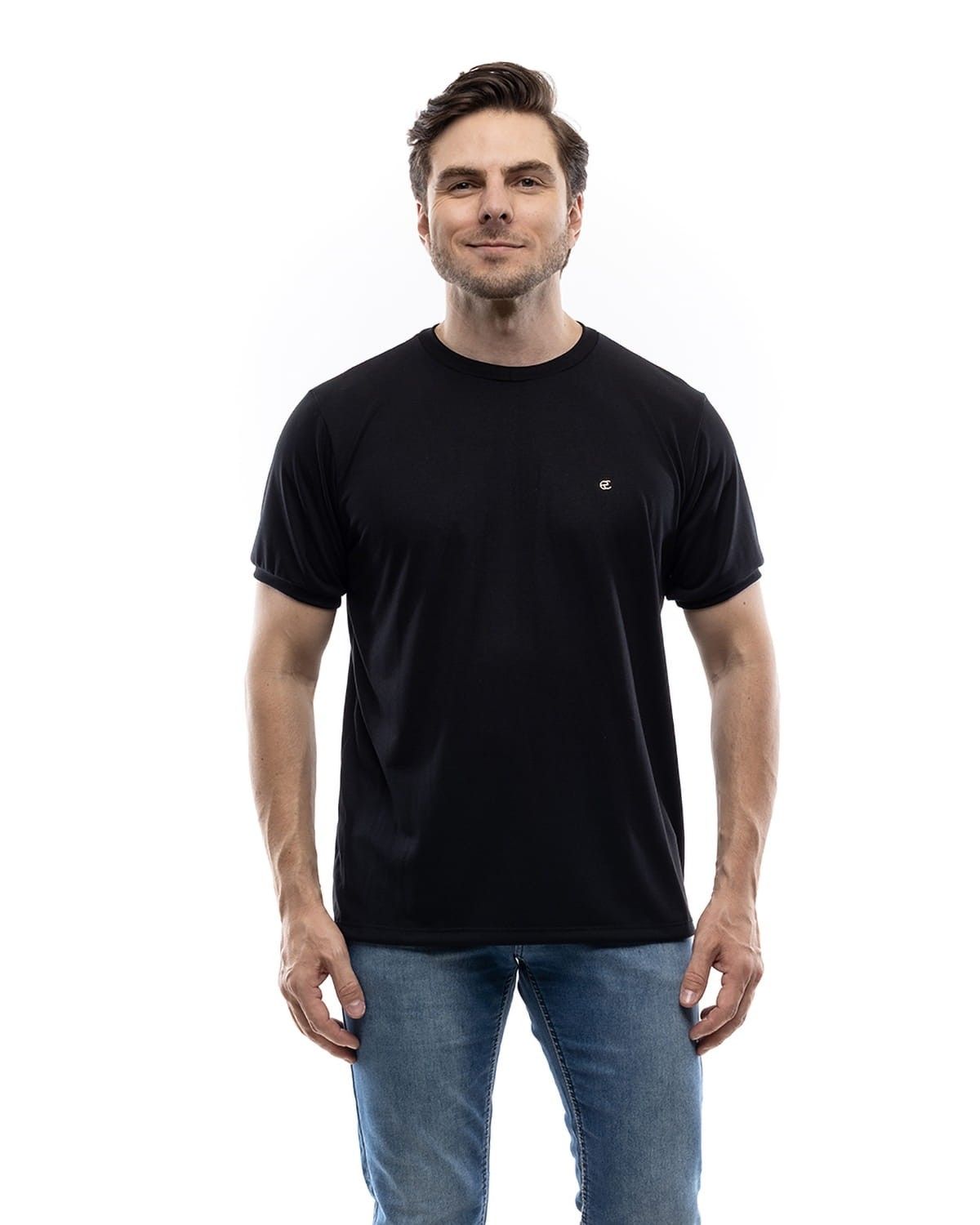 Camiseta Masculina Com Punho Preto