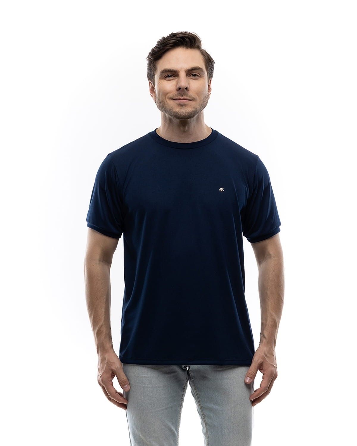 Camiseta Masculina Com Punho Marinho