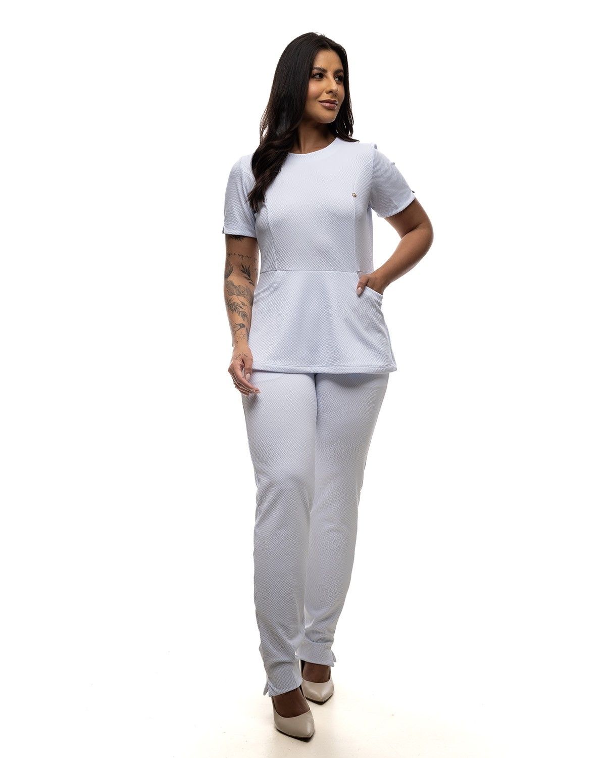 Scrub Pijama Cirúrgico Feminino Alloy Branco