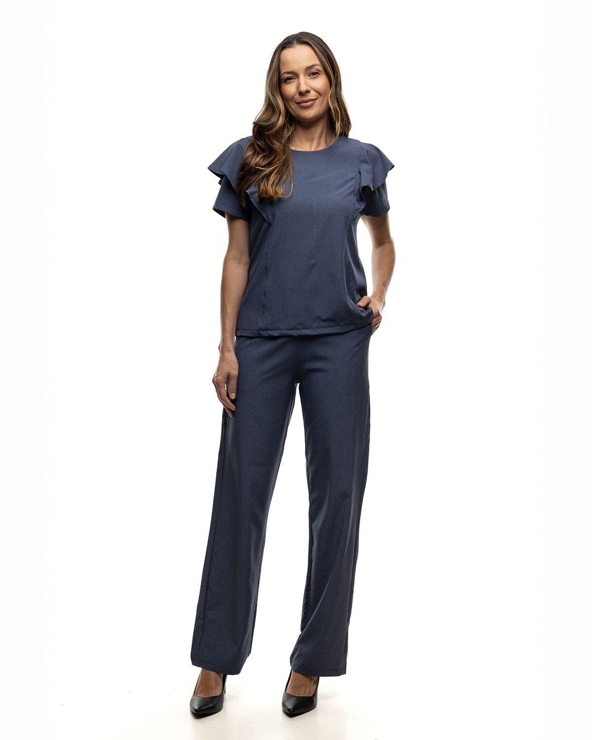 Scrub Pijama Cirúrgico Feminino Liora Índigo