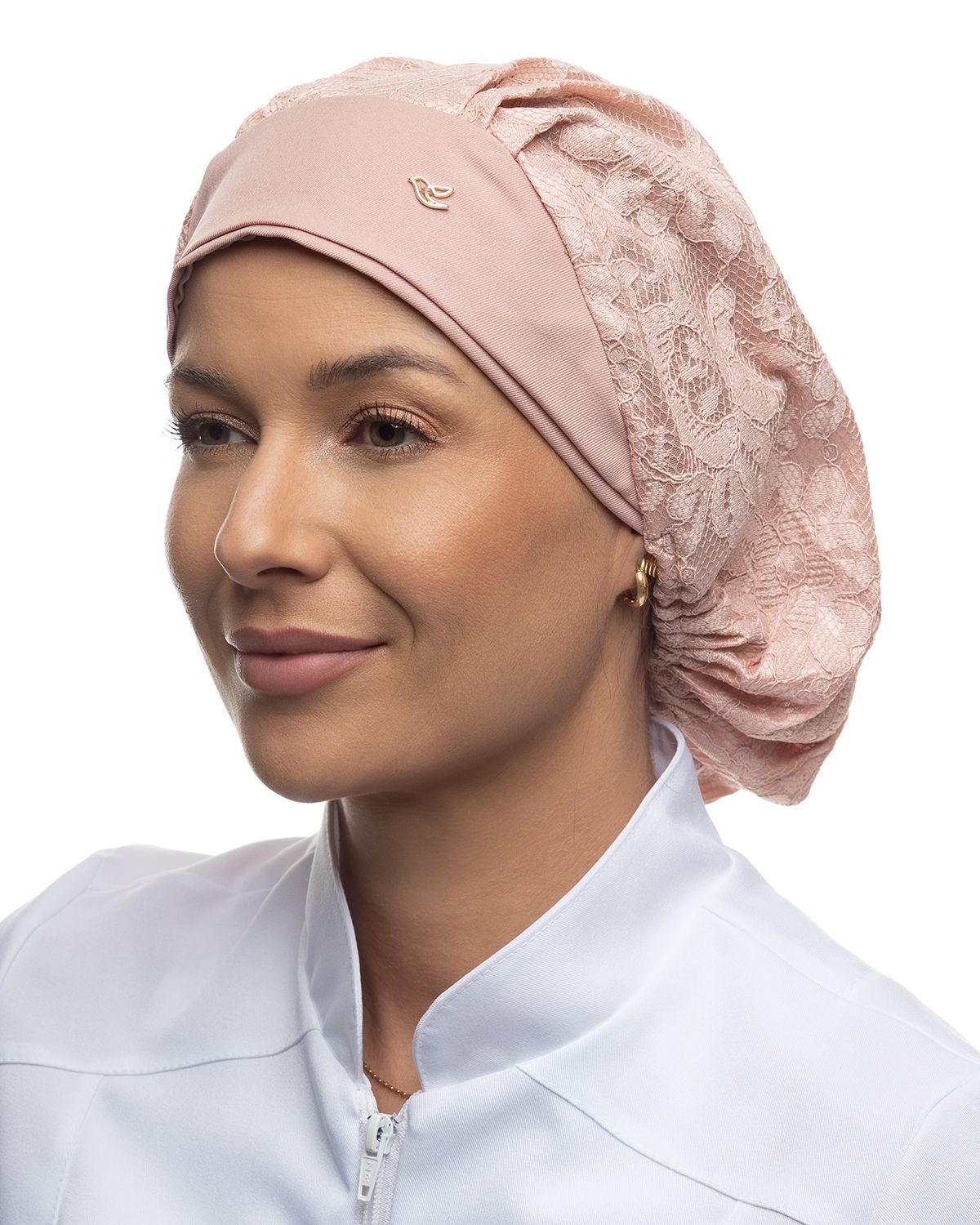 Touca Renda Forrada Rosé