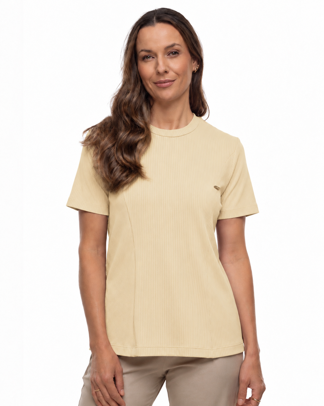Blusa Feminina Canelada Manteiga