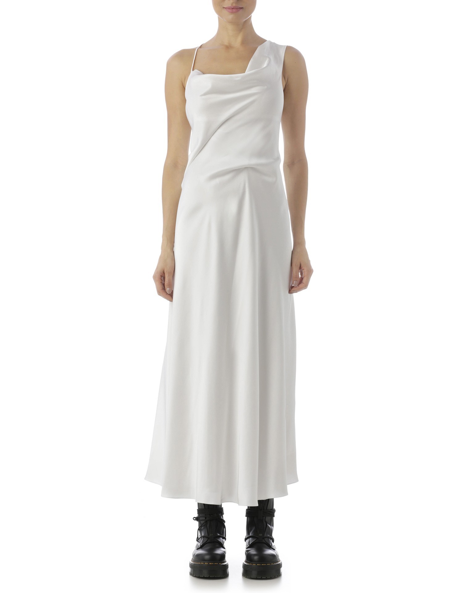 vestido assimétrico alcinha branco