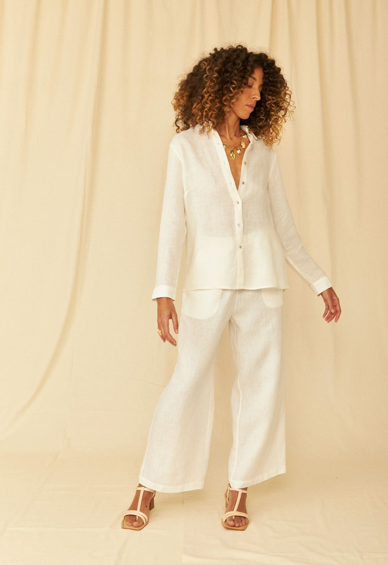 Foto do produto Camisa Clarisse Gaze de Linho Off White