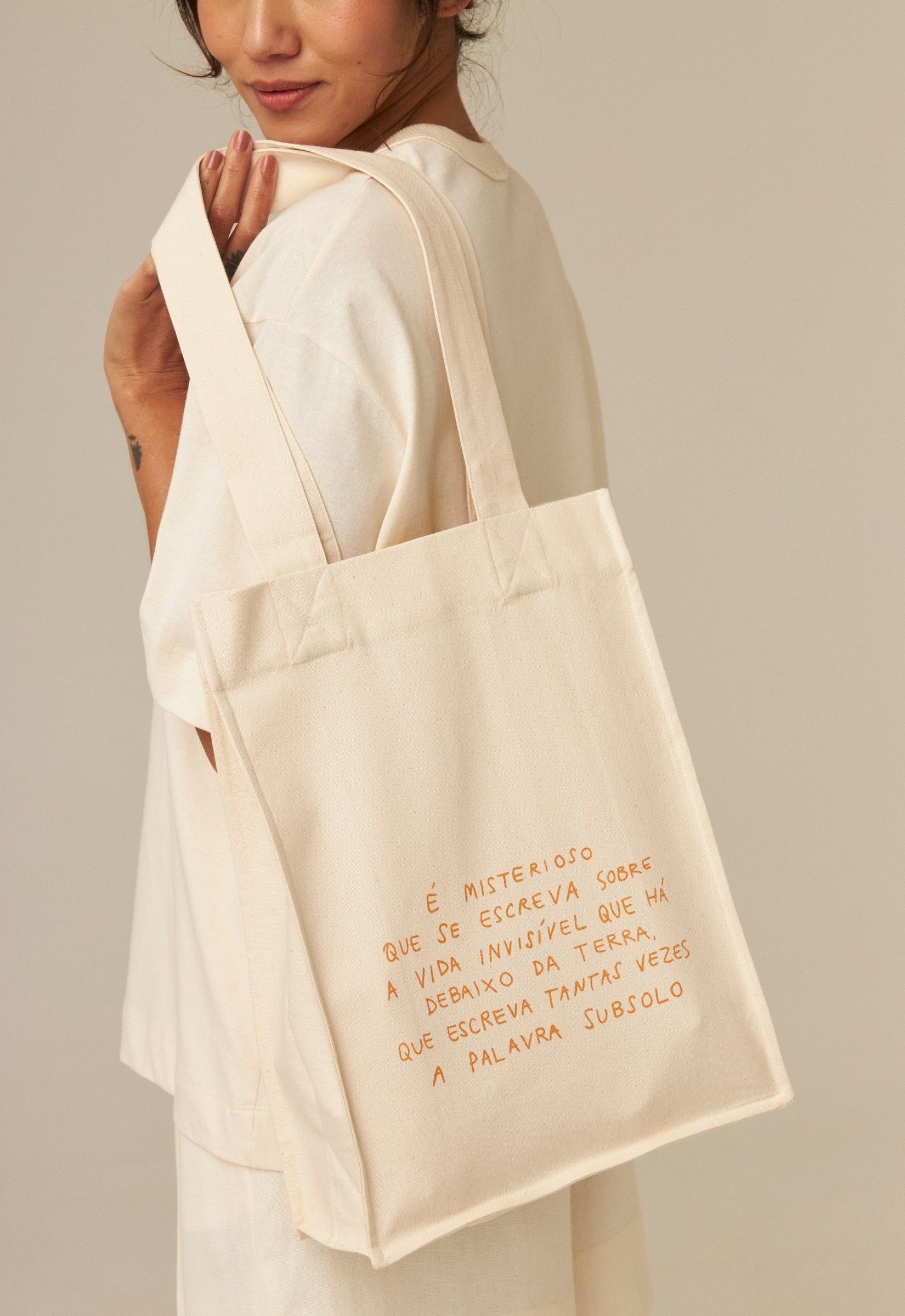 Foto do produto Ecobag Caixa de Leite Bazar do Tempo Algodão Orgânico FLIP