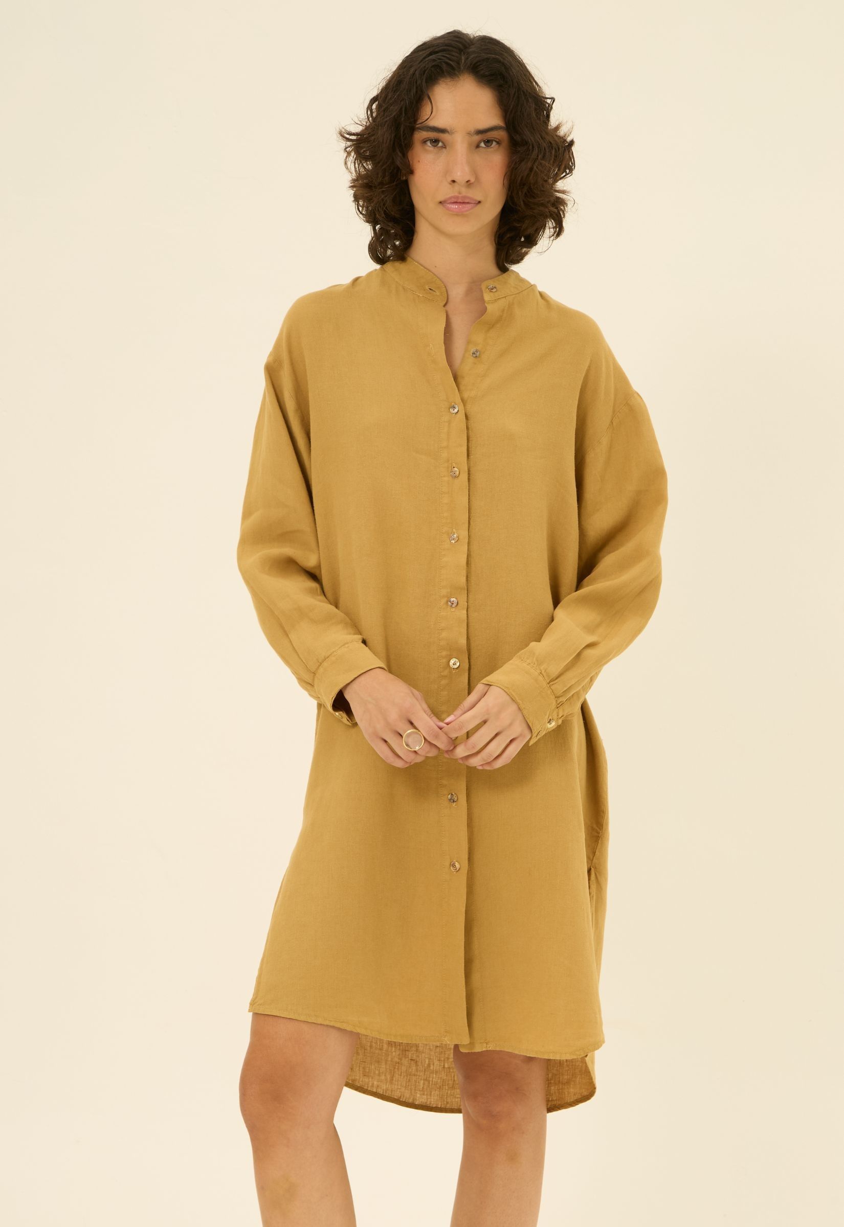 Foto do produto Chemise Linho Olga Mostarda