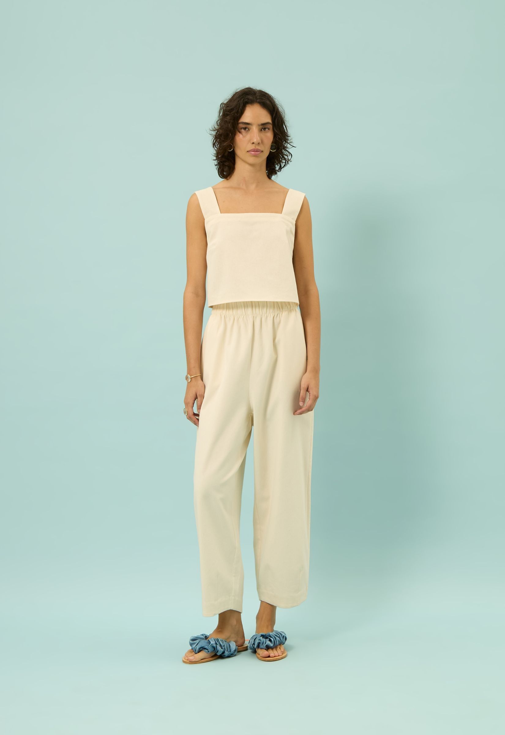 Foto do produto Calça Algodão Orgânico Gaia Off White