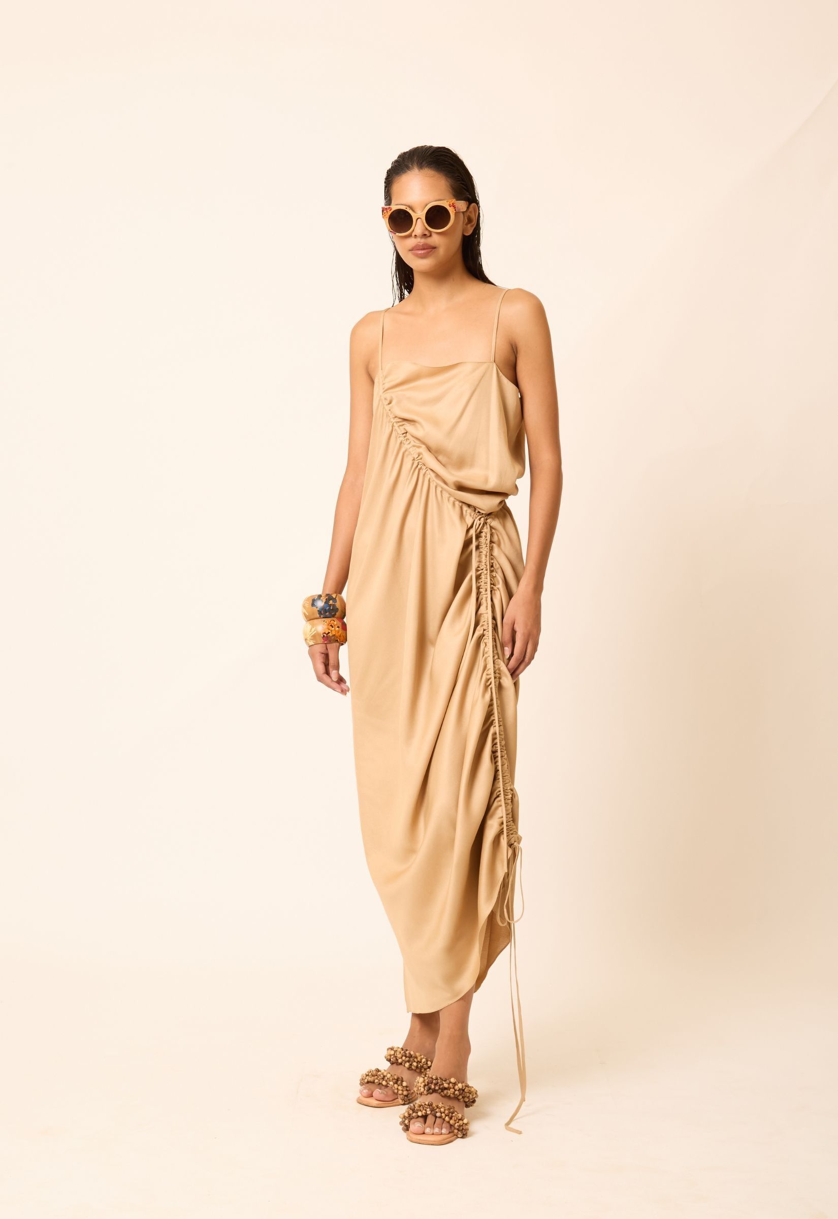 Foto do produto Vestido Modal Canaletas Íris Marrom