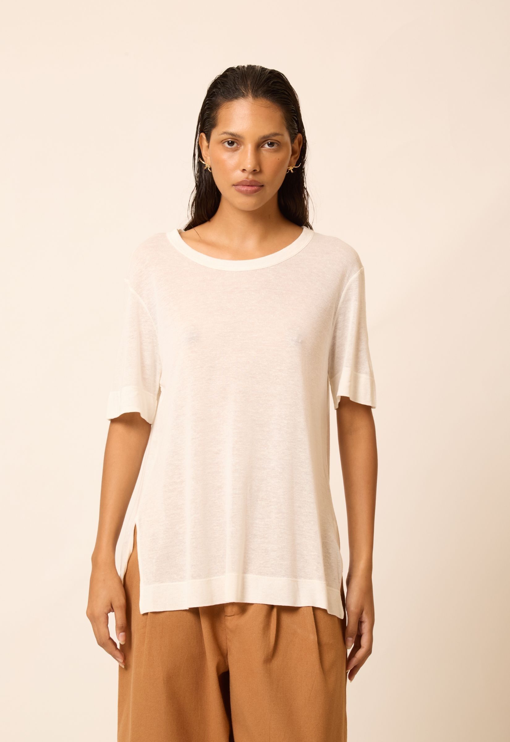 Foto do produto Camiseta  Modal Helo  Linho Off White
