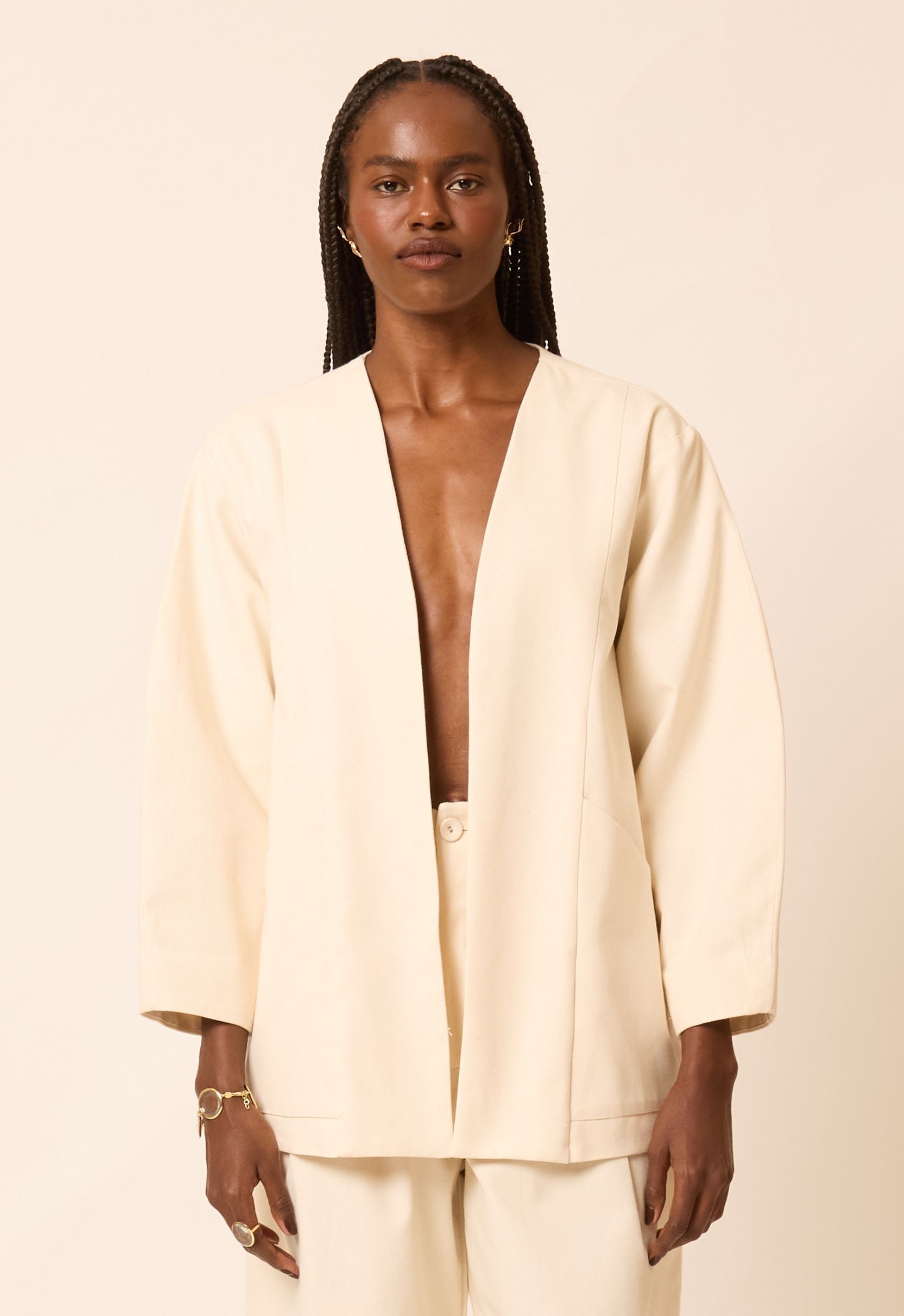 Foto do produto Casaco Algodão Orgânico Helena Off White