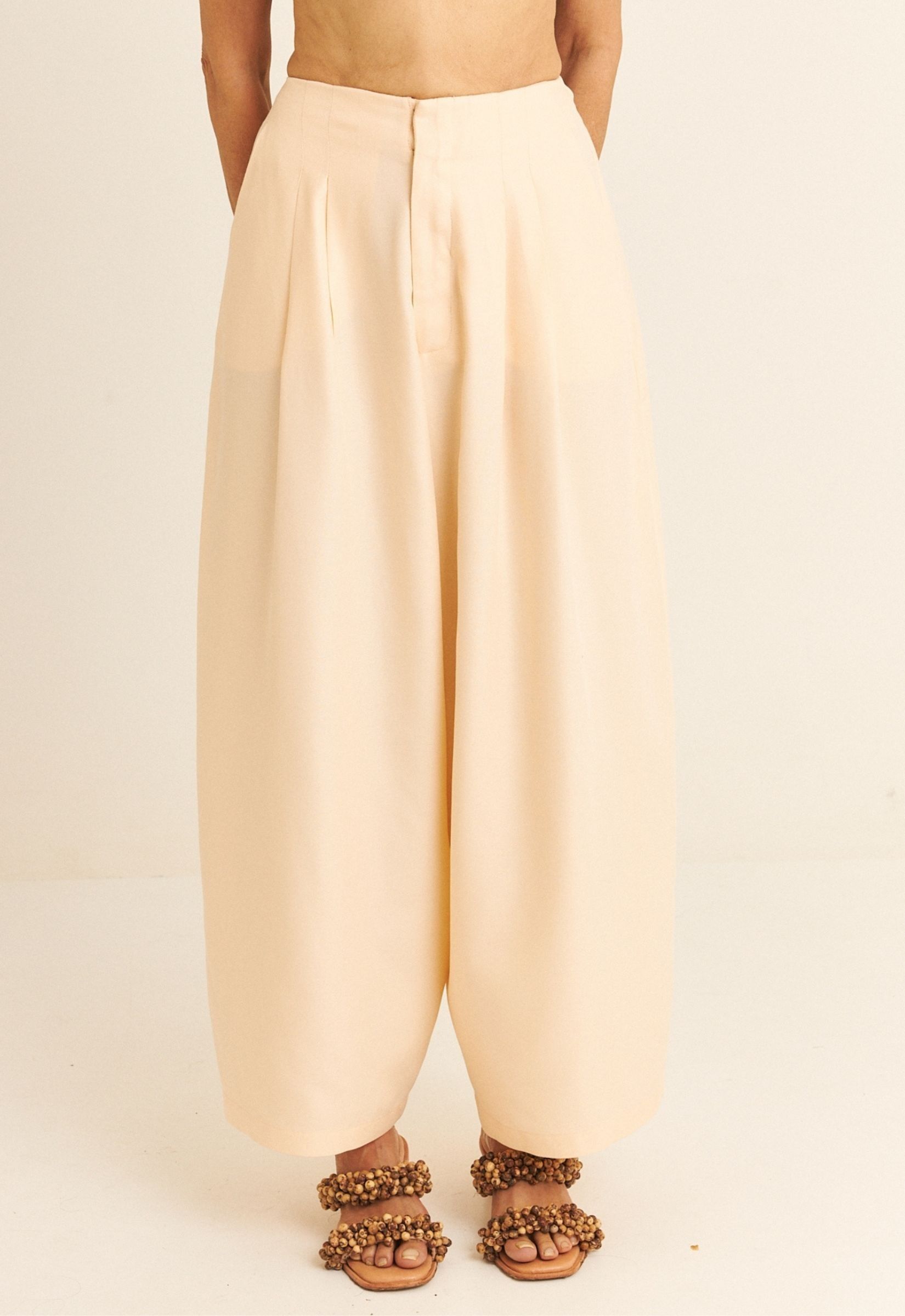 Foto do produto Calça Ampla TENCEL™ Micro Modal Maitê  Areia