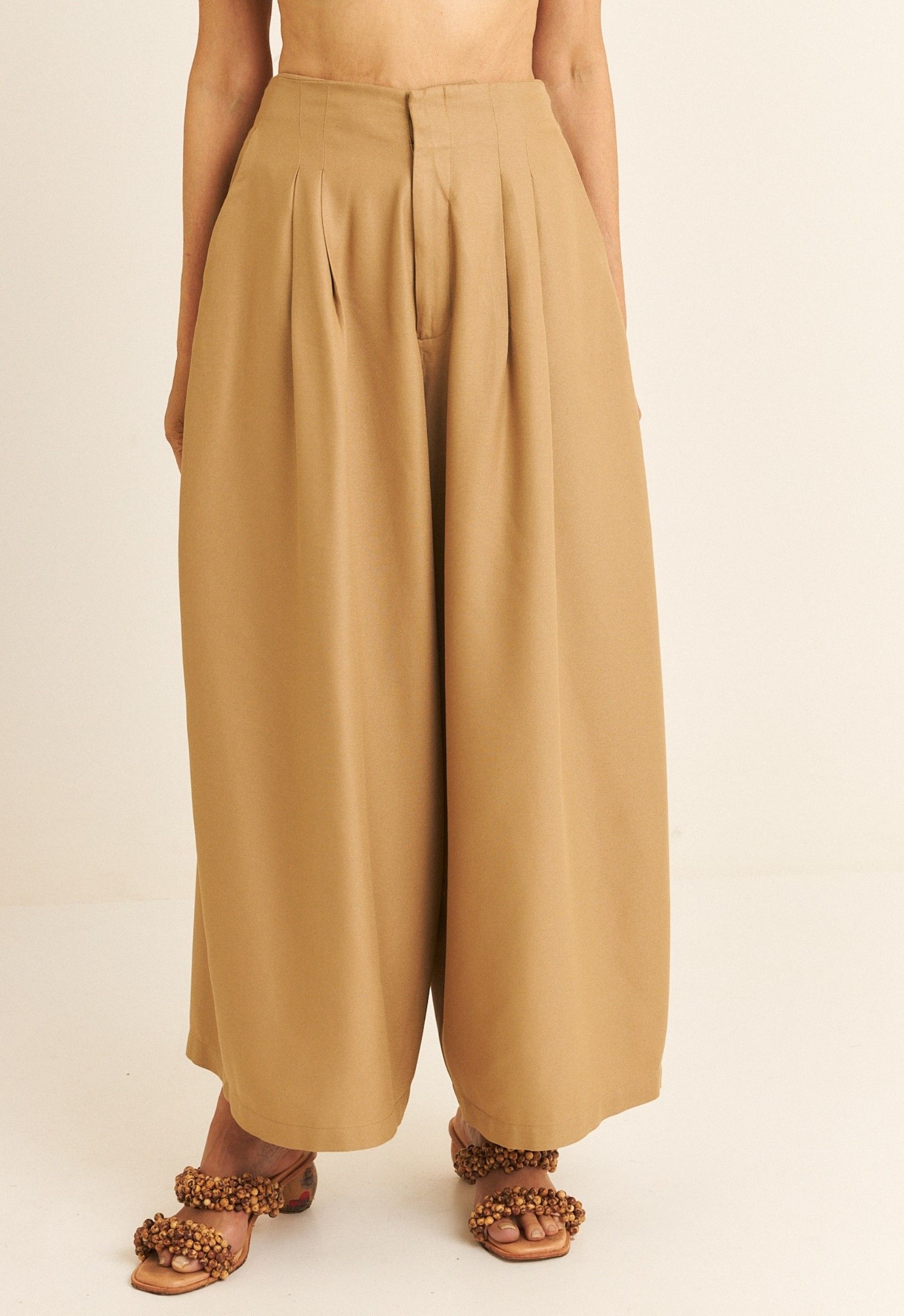 Foto do produto Calça Ampla TENCEL™ Micro Modal Maitê  Marrom
