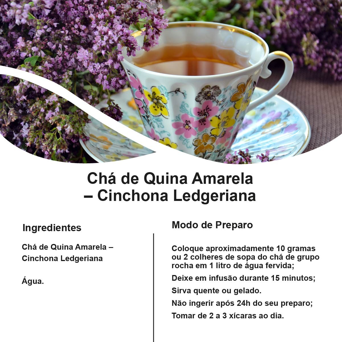 Chá de Quina Amarela – Cinchona Ledgeriana – 50g