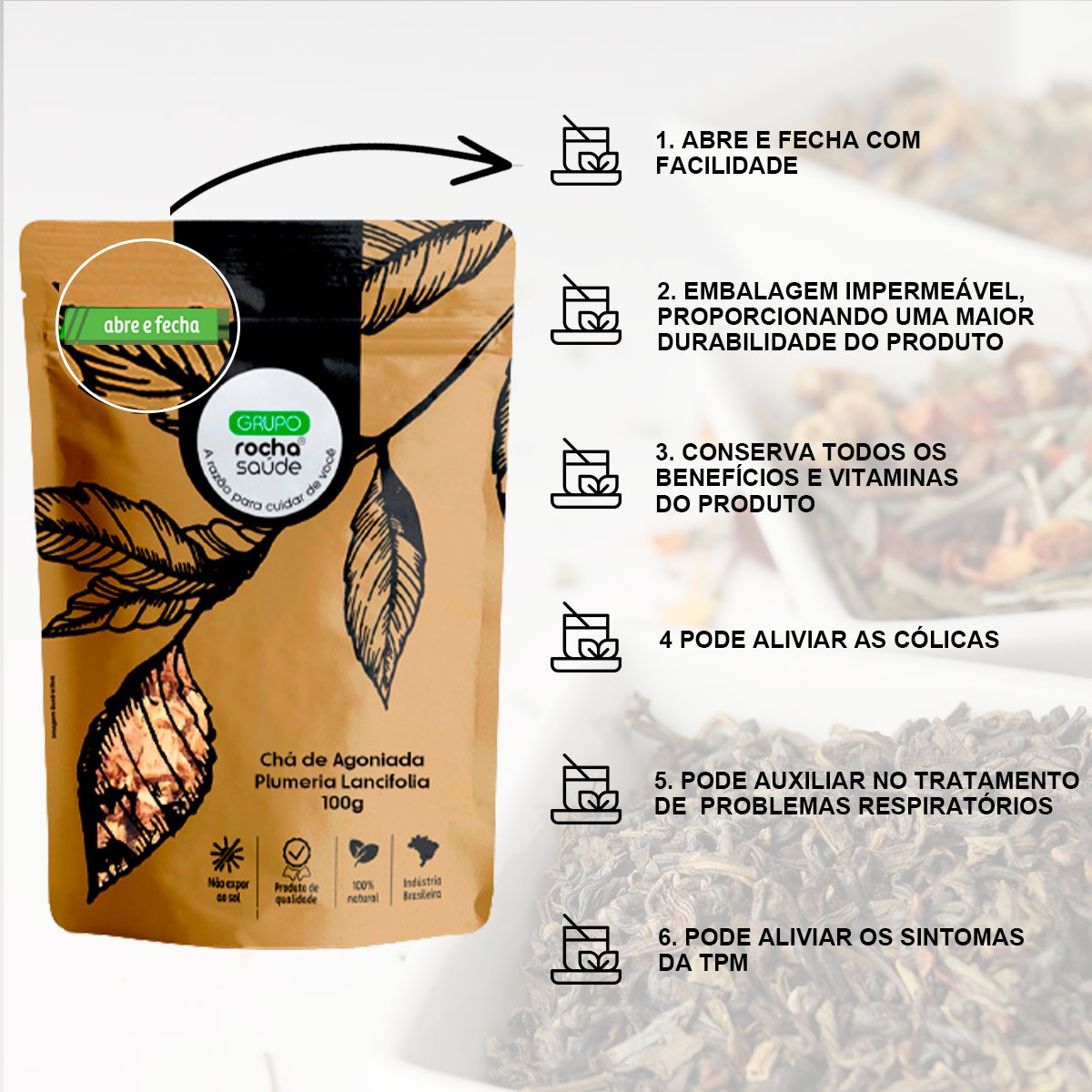 Chá de Agoniada - Plumeria Lancifolia - 100g