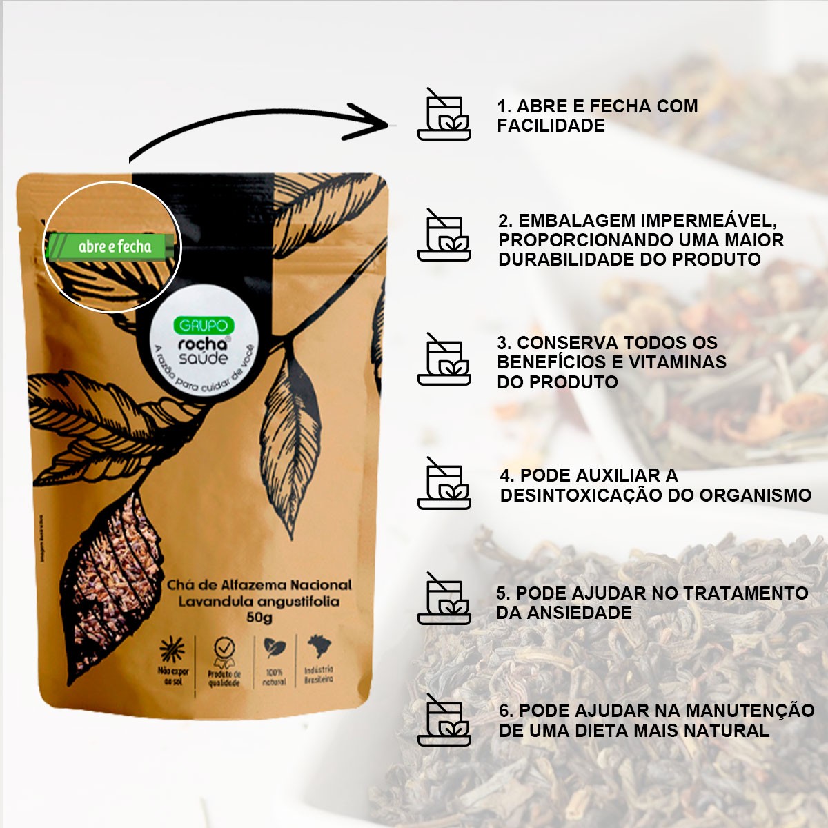 Chá de Alfazema Nacional - Lavandula angustifolia - 50g