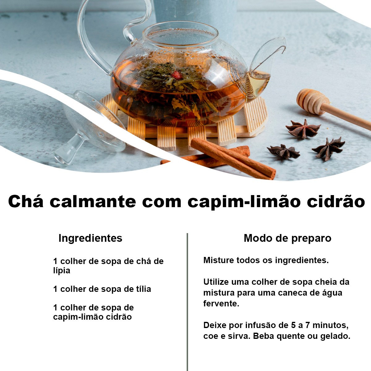 Chá de Capim Limão Cidrão - Cymbopogon citratus Stapf - 100g
