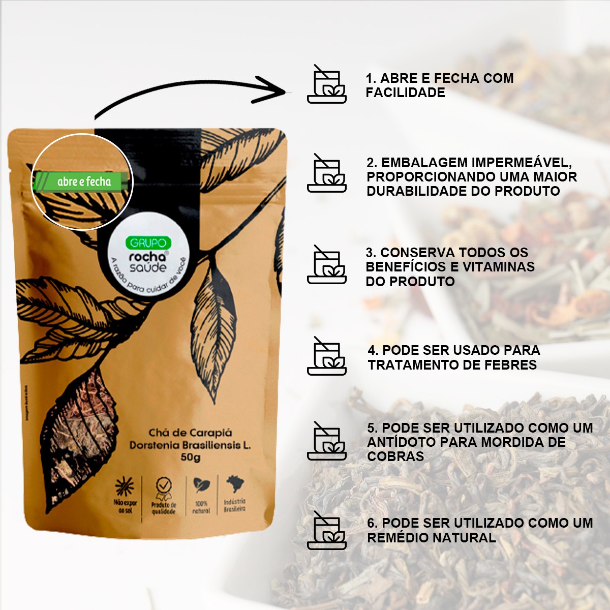 Chá de Carapiá - Dorstenia Brasiliensis L. - 50g