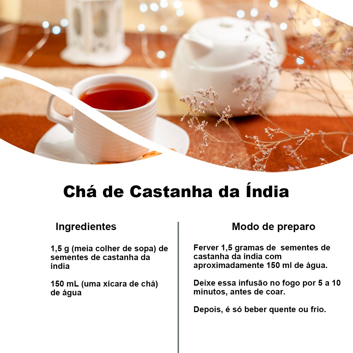 Chá de Castanha da Índia - Aesculus Hippocastanum L. - 100g