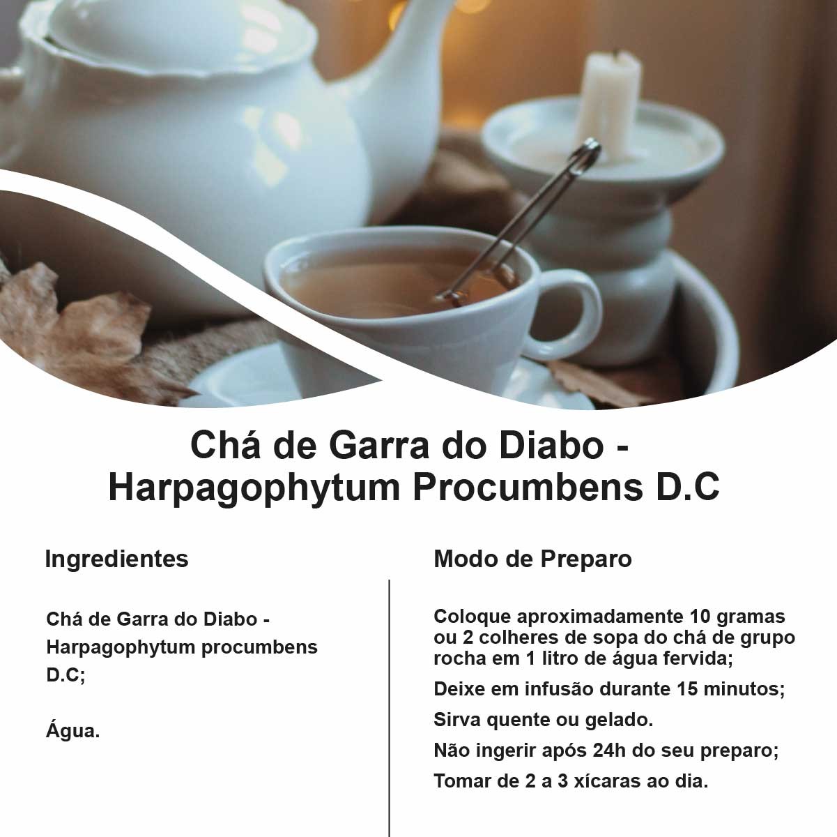 Chá de Garra do Diabo - Harpagophytum procumbens D.C - 50g