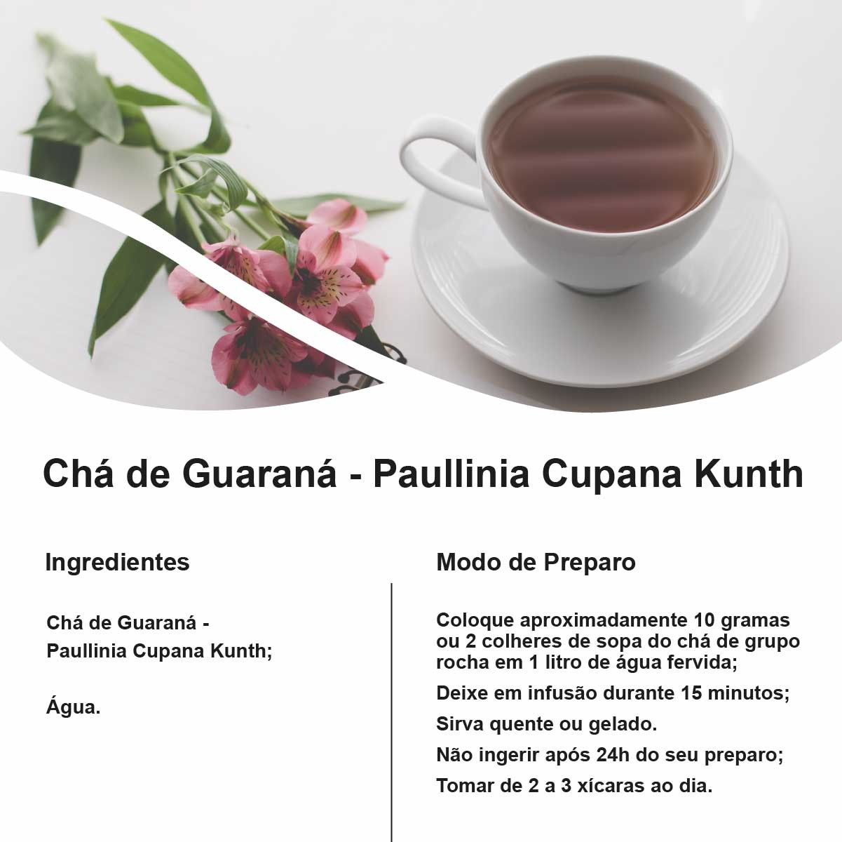 Chá de Guaraná - Paullinia Cupana Kunth - 50g