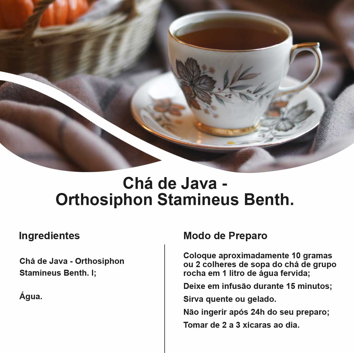 Chá de Java - Orthosiphon stamineus Benth. - 50g