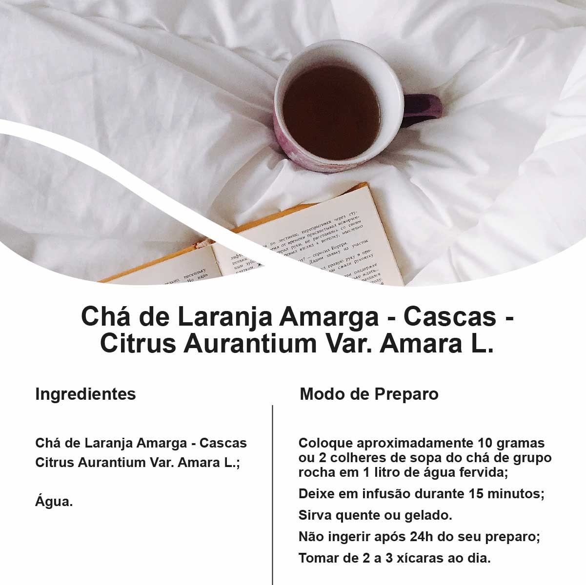 Chá de Laranja Amarga - Cascas - Citrus Aurantium Var. Amara L. - 100g