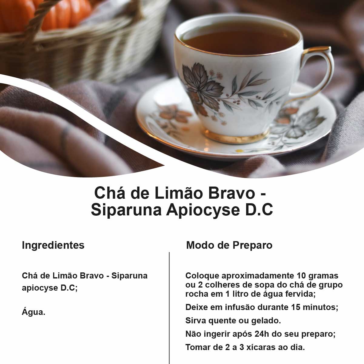 Chá de Limão Bravo - Siparuna apiocyse D.C - 100g